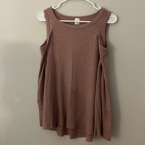 Pink Cold Shoulder Sweater